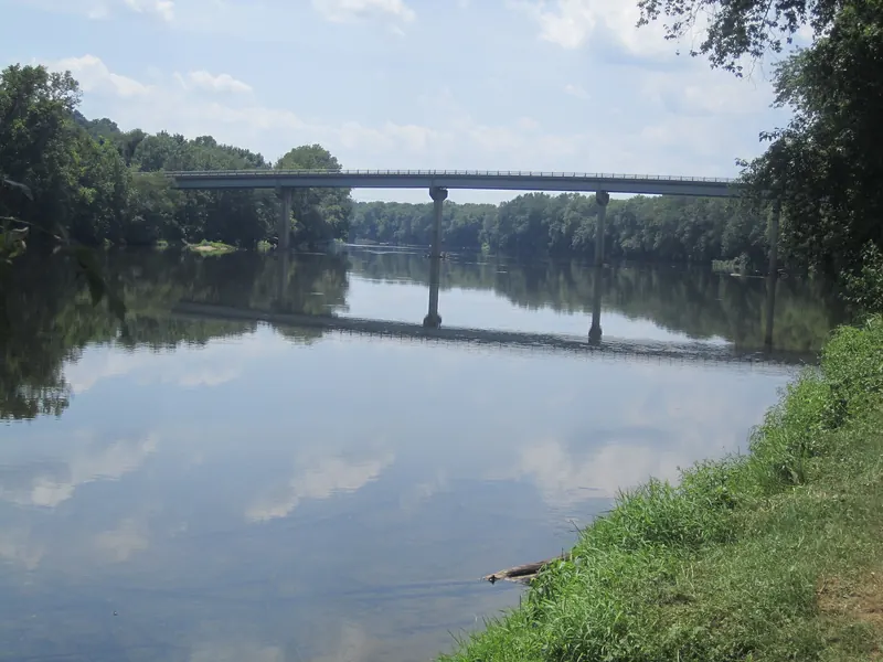 The calm James River at Scottsville